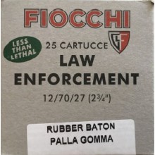 Cartuccia cal. 12 Law Enforcement Rubber Baton-Palla Gomma - 25 Pezzi (Fiocchi)